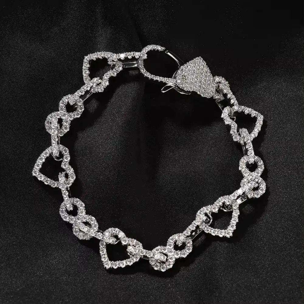 Elegant Silver Heart Bracelet